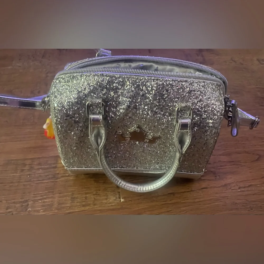 Disney Princess silver glitter purse w/ mermaid fidget toy NEW